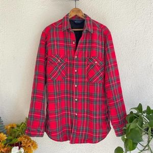 Vintage 90s quilted red flannel